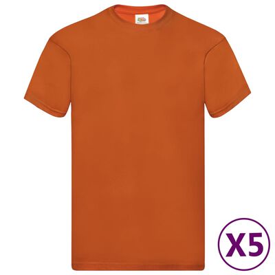 Fruit of the Loom originale T-shirts 5 stk. str. XL bomuld orange