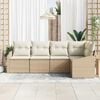 vidaXL Sofa S&aelig;t med pude 5 pcs Beige polyrattan