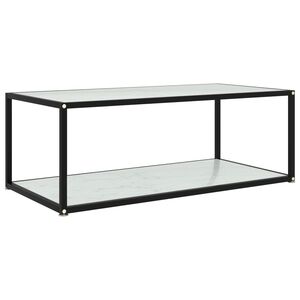 vidaXL sofabord 100x50x35 cm h&aelig;rdet glas hvid