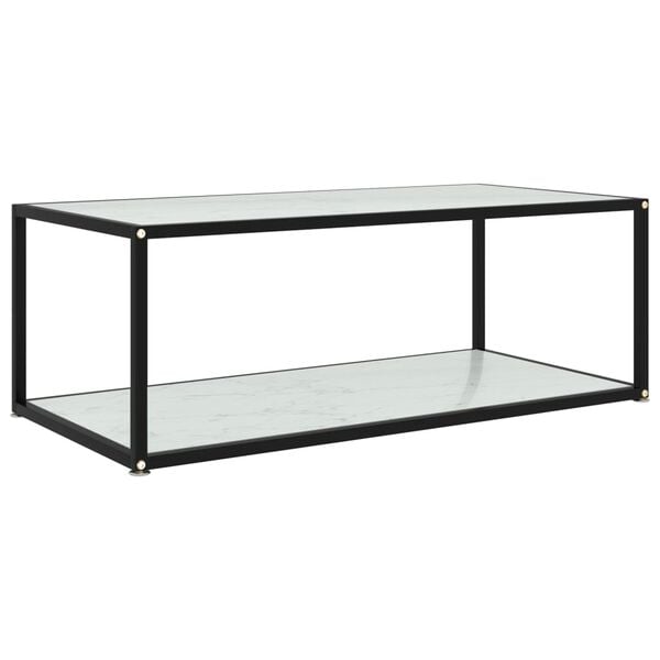 vidaXL sofabord 100x50x35 cm h&aelig;rdet glas hvid