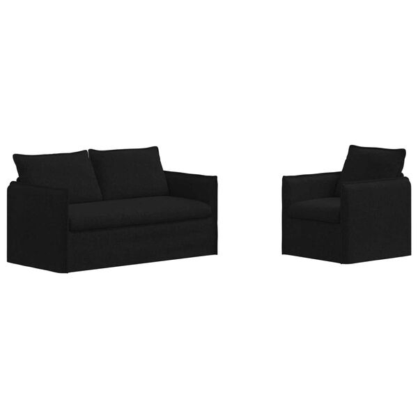 vidaXL Sofa 2 pcs Sort