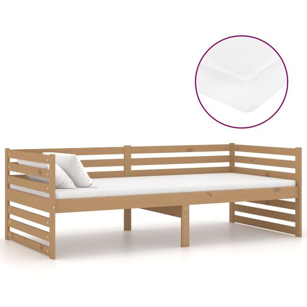 vidaXL daybed med madras 90x200 cm massivt fyrretr&aelig; gyldenbrun