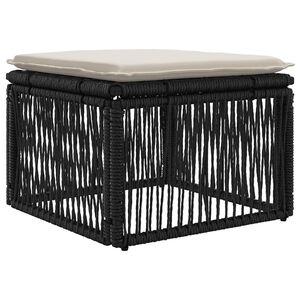 vidaXL Fodskammel Sort polyrattan
