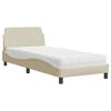 vidaXL seng med madras Dover 80x200 cm stof cremefarvet