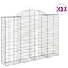 vidaXL buede gabionkurve 13 stk. 200x30x140/160 cm galvaniseret jern