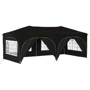 vidaXL Pop-up Festtelt Sort 575 x 288 x 245 cm Oxford stof