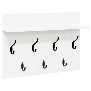 vidaXL V&aelig;gmonteret Jakkeholder V&aelig;gmonteret Hvid 60 x 40 x 12 cm