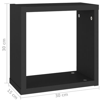 vidaXL væghylder 4 stk. 30x15x30 cm kubeformet sort