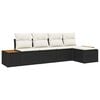 vidaXL Havesofa S&aelig;t 6 stk. 5-Antal s&aelig;der Sort og Cream Polyrattan