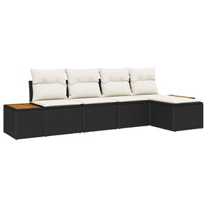 vidaXL Havesofa S&aelig;t 6 stk. 5-personers Sort og Cream