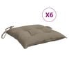 vidaXL stolehynder 6 stk. 40x40x7 cm oxfordstof gr&aring;brun