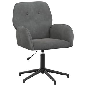 vidaXL Svingbar skrivebordsstol 54 x 55 x 90 cm M&oslash;rkegr&aring; Fl&oslash;jl