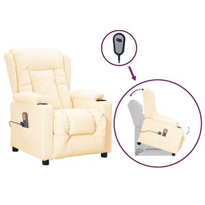 vidaXL massagestol med l&oslash;ftefunktion kunstl&aelig;der cremefarvet