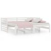 vidaXL daybed med udtr&aelig;k 2x(90x190) cm massivt fyrretr&aelig; hvid