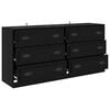 vidaXL Sideboards 2 pcs Sort eg 70 x 35,5 x 67,5 cm Konstrueret tr&aelig;