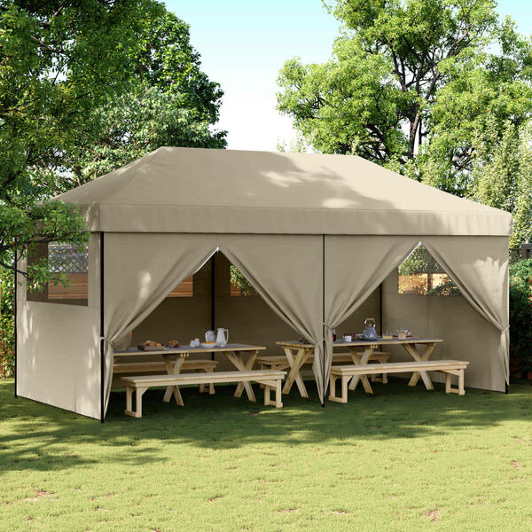vidaXL Party Tent Gr&aring;brun 292 x 580 x 315 cm Oxford stof