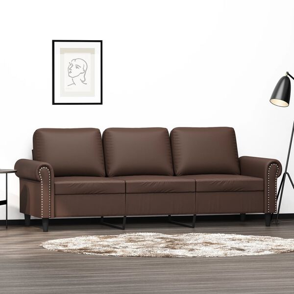 vidaXL 3-personers sofa 180 cm kunstl&aelig;der brun