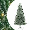 vidaXL Kunstigt Juletr&aelig; Snebelagt med LED Lys Gr&oslash;n og Hvid 210 cm