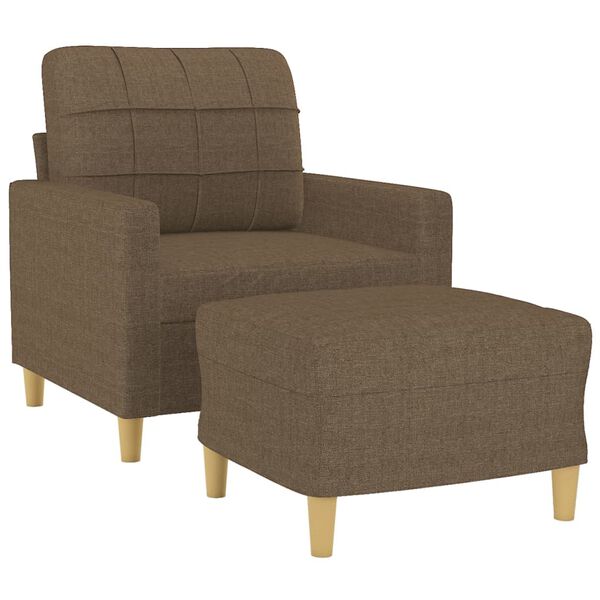 vidaXL sofastol med fodskammel 60 cm stof Brun