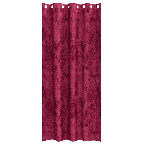 vidaXL Velour Gardiner med gardiner 2 pcs Vinr&oslash;d 260 x 140 cm Fl&oslash;jl