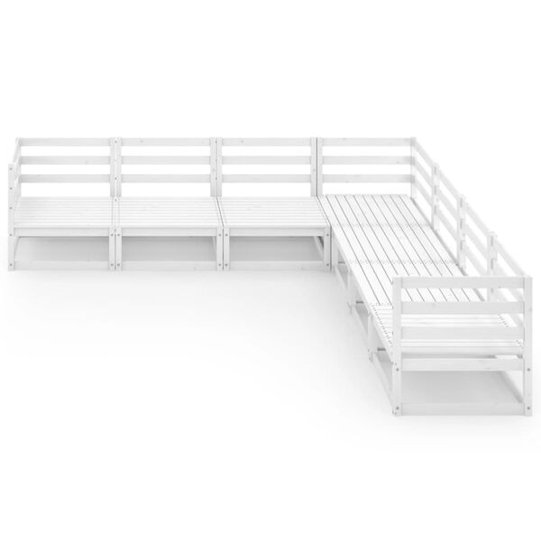 vidaXL lounges&aelig;t til haven 7 dele massivt fyrretr&aelig; hvid