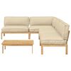 vidaXL Sofa S&aelig;t med pude Ensfarvet 5 pcs Beige Massivt Akacietr&aelig;