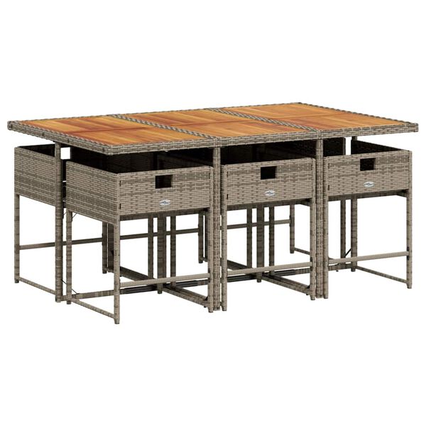 vidaXL spisebordss&aelig;t til haven 7 dele med hynder polyrattan gr&aring;