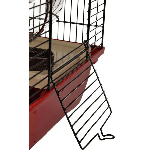 FLAMINGO hamsterbur Enzo 3 41,5x28,5x48,5 cm bordeauxfarvet