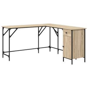 vidaXL skrivebord 141x141x75 cm konstrueret tr&aelig; sonoma-eg