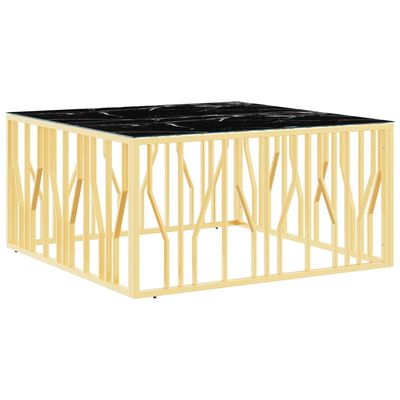 vidaXL sofabord 100x100x50 cm rustfrit stål og glas guldfarvet