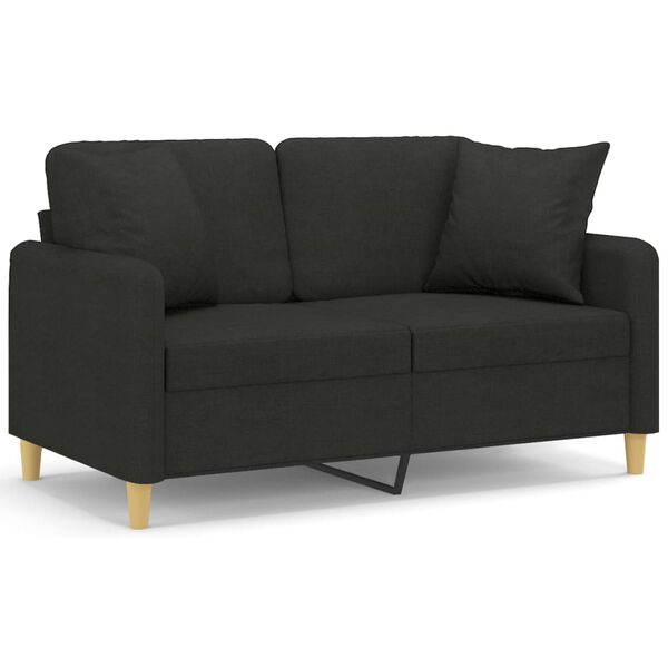 vidaXL 2-personers sofa med puder og hynder 120 cm stof sort