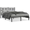 vidaXL sengeramme med sengegavl 135x190 cm metal sort