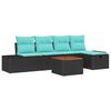 vidaXL Havesofa S&aelig;t 6 stk. Sort polyrattan