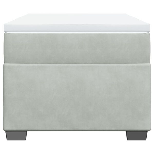 vidaXL kontinentalseng med madras 100x200 cmfl&oslash;jl lysegr&aring;