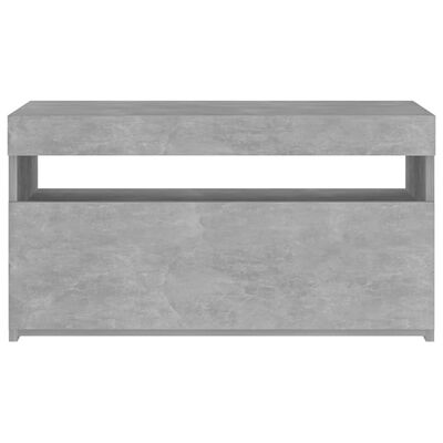 vidaXL tv-bord med LED-lys 75x35x40 cm betongrå