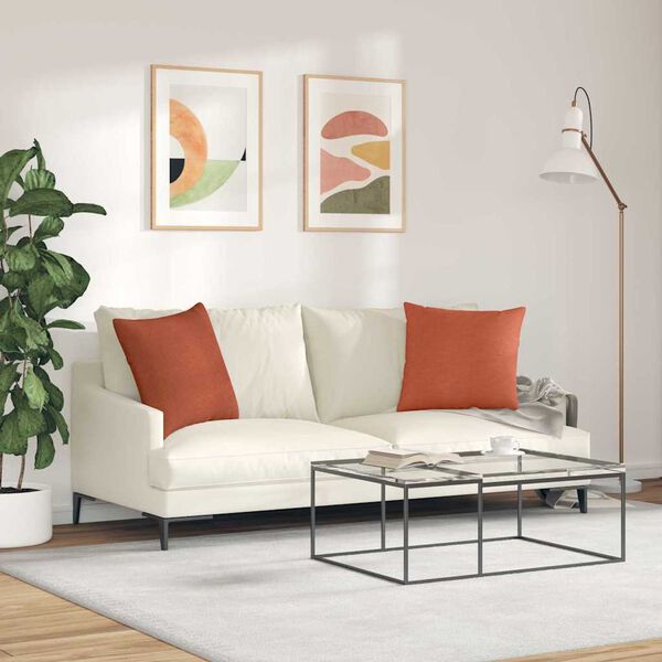 vidaXL Sofapuder 2 pcs R&oslash;d orange 50 x 50 cm Velourstof