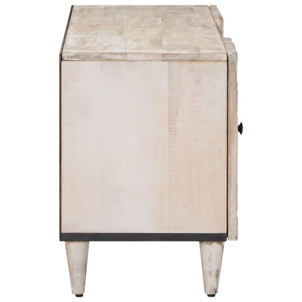 vidaXL TV-skab med skuffe Hvid 105 x 33,5 x 46 cm Massivt mangotr&aelig;