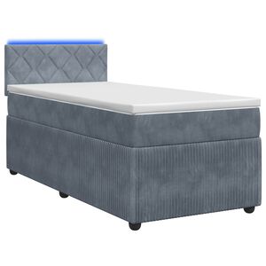 vidaXL Boxmadras med topmadras M&oslash;rkegr&aring; 80 x 200 cm Fl&oslash;jl