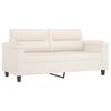 vidaXL 2-personers sofa m. puder og hynder 140 cm mikrofiberstof beige