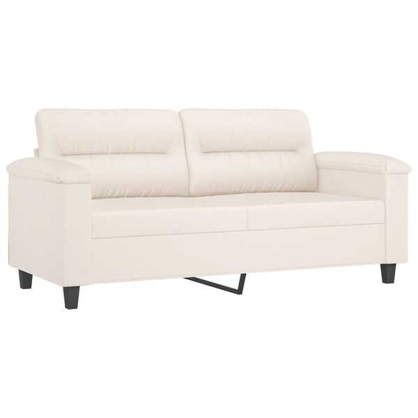 vidaXL 2-personers sofa m. puder og hynder 140 cm mikrofiberstof beige