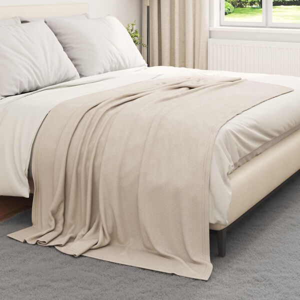 vidaXL Kastet&aelig;pper 6 pcs Beige 200 x 150 cm Fleece