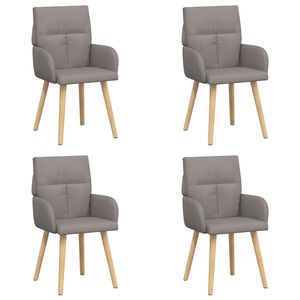 vidaXL Spisestole 4 stk. Stof Gr&aring;brun 60 x 56 x 96 cm