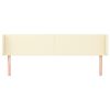vidaXL sengegavl med kanter 203x16x78/88 cm kunstl&aelig;der cremefarvet