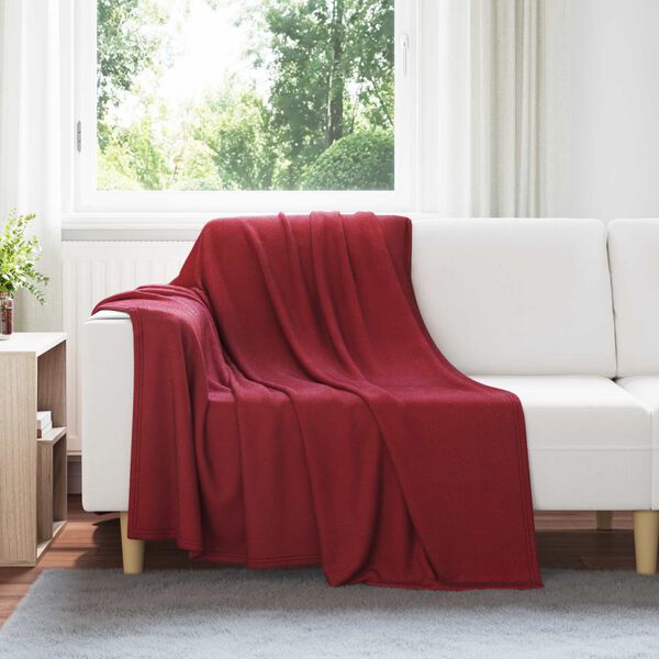 vidaXL Kastet&aelig;pper 6 pcs Bordeaux R&oslash;d 200 x 150 cm Fleece
