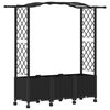 vidaXL H&aelig;vet Bed med Trellis og Tag Sort 164 x 40 x 144 cm PP