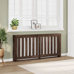 vidaXL radiatorskjuler 175x20x82 cm konstrueret tr&aelig; brun egetr&aelig;sfarvet