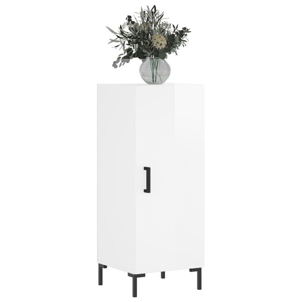 vidaXL skænk 34,5x34x90 cm konstrueret træ hvid højglans