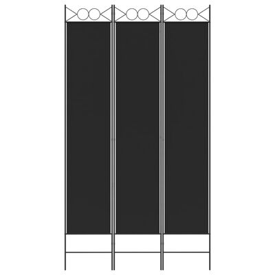 vidaXL 3-panels rumdeler 120x220 cm stof sort