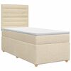 vidaXL Boxmadras med topmadras Cremefarvet 90 x 190 cm Stof