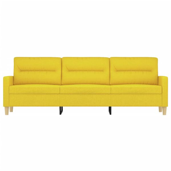 vidaXL 3-personers sofa 180 cm stof lysegul